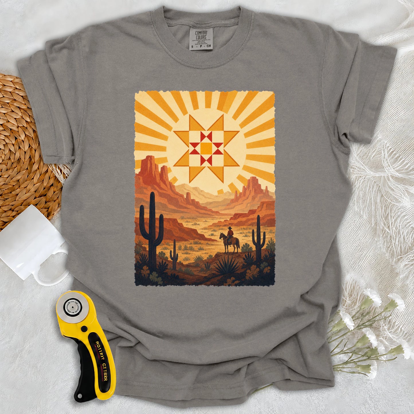 Comfort Colors Western Cowboy Quilt Star T-shirt
