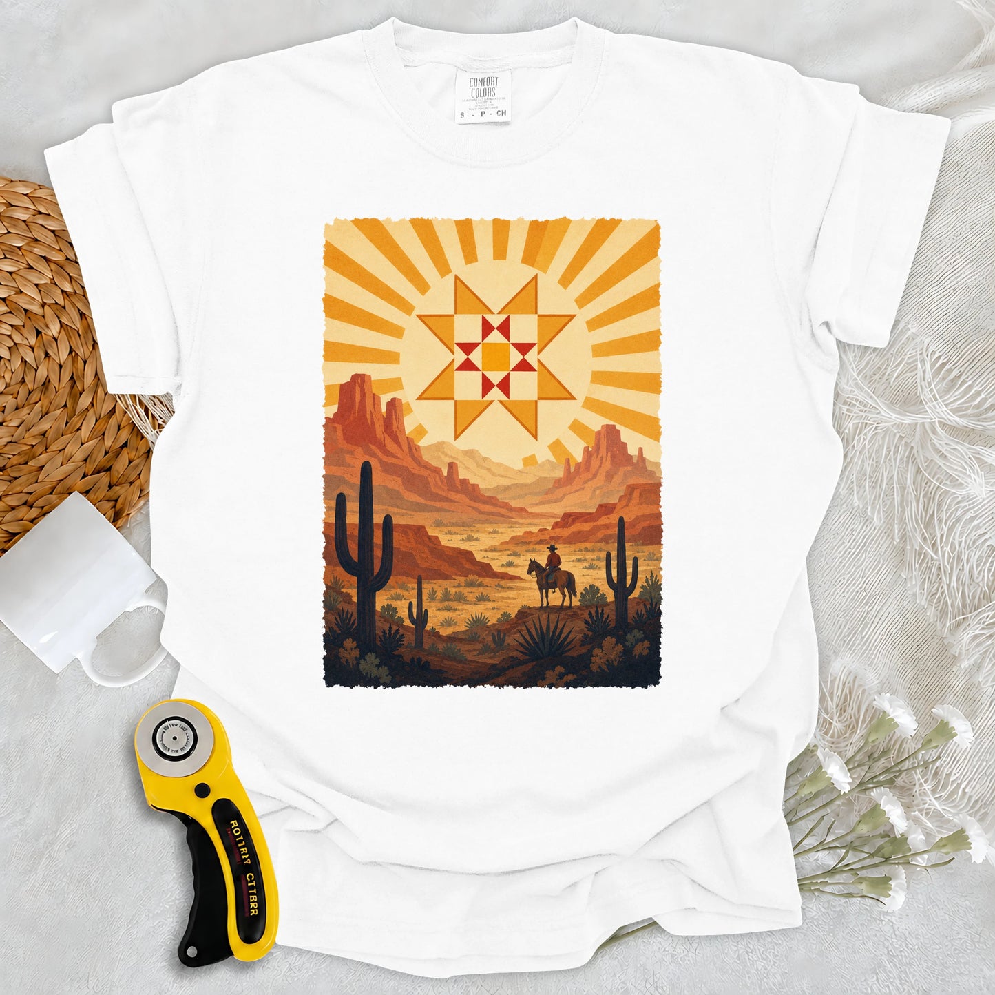 Comfort Colors Western Cowboy Quilt Star T-shirt