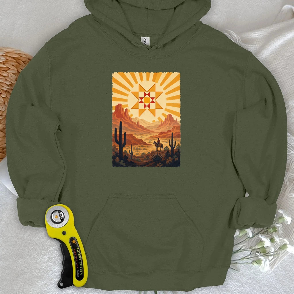 Western Cowboy Quilt Star Hoodie