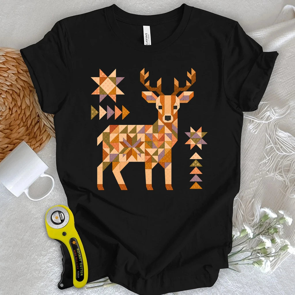 Patchwork Woodland Deer T-shirt