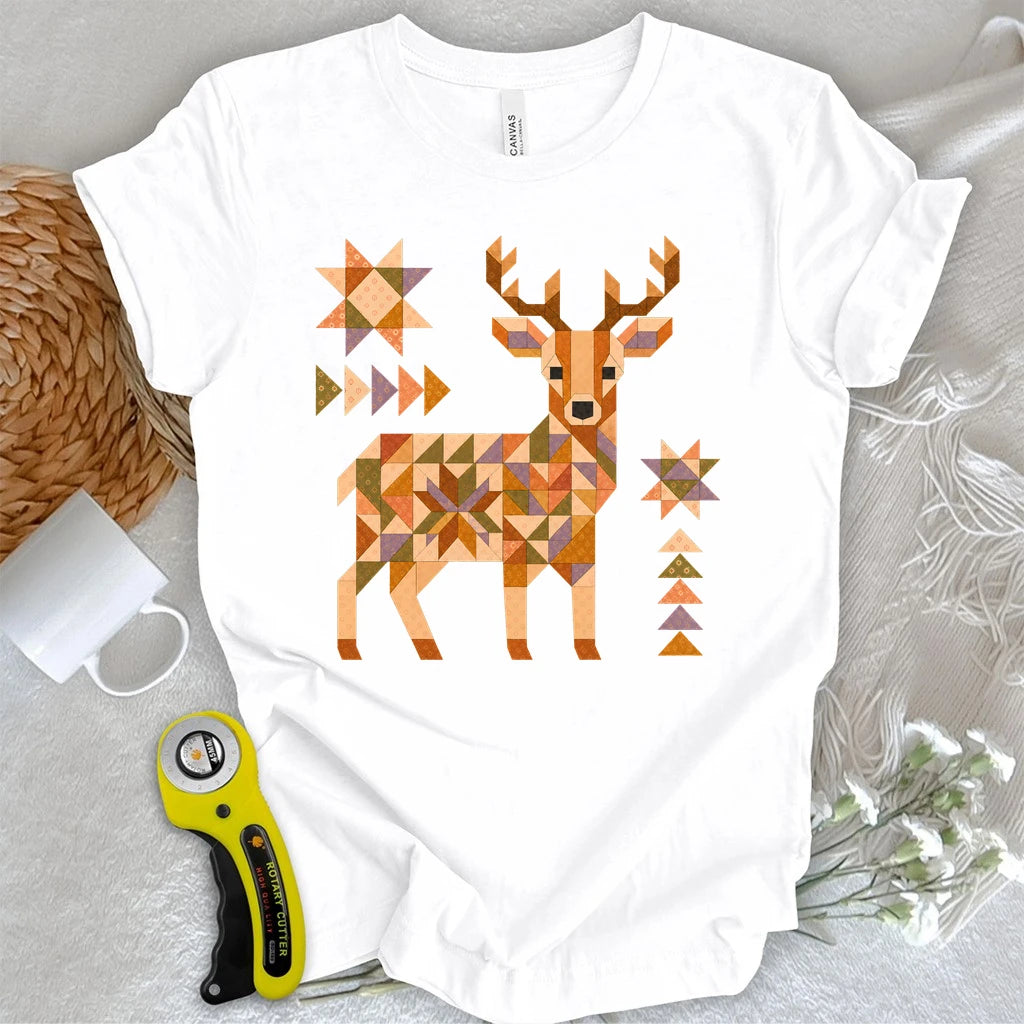 Patchwork Woodland Deer T-shirt