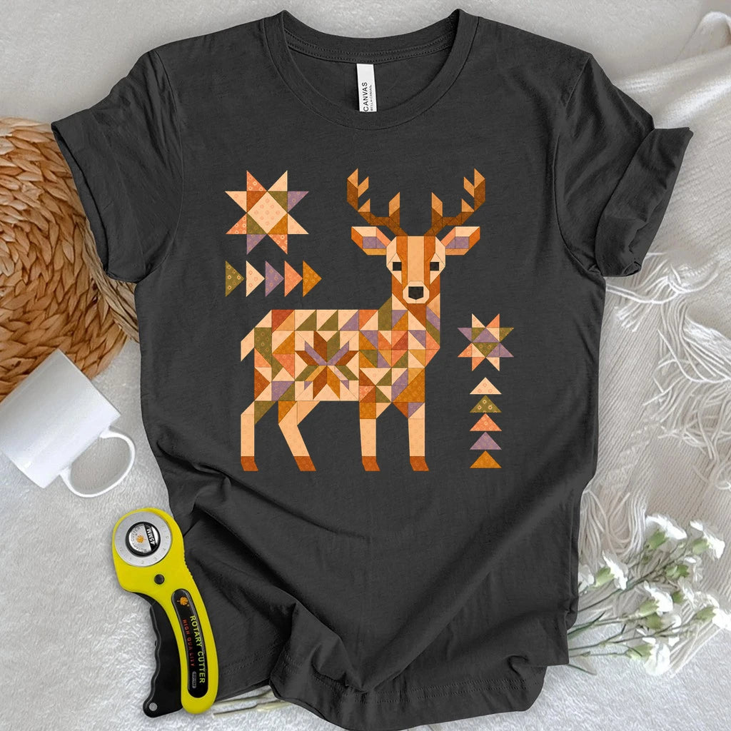 Patchwork Woodland Deer T-shirt
