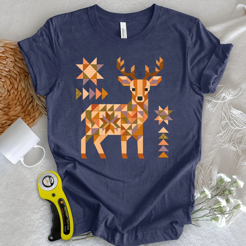 Patchwork Woodland Deer T-shirt