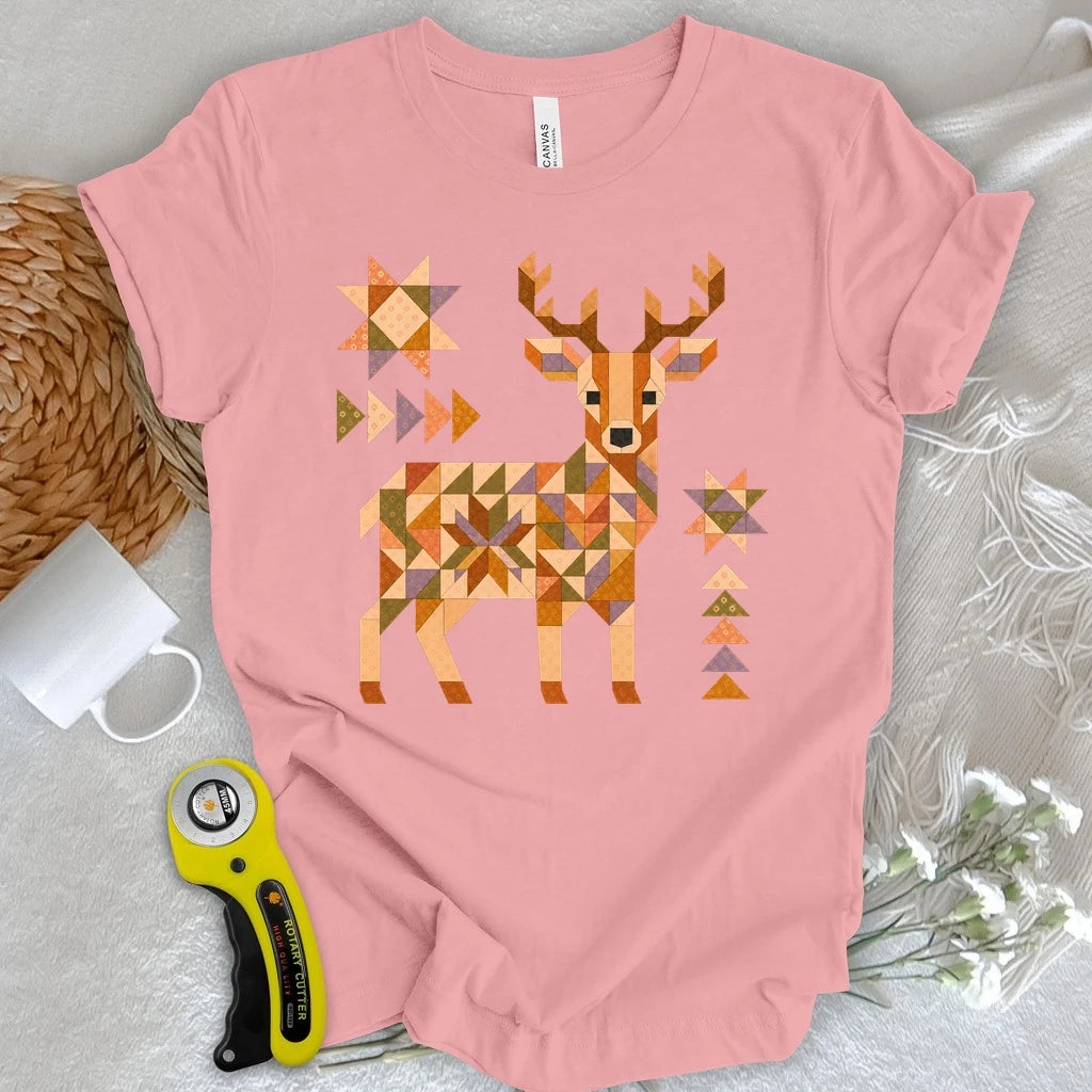 Patchwork Woodland Deer T-shirt