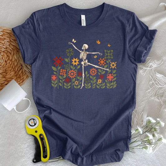 Dancing Skeleton Quilt Garden T-shirt