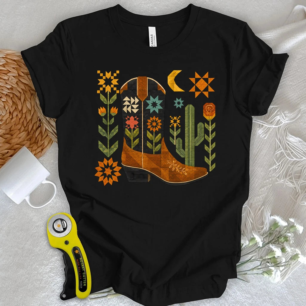 Patchwork Cowboy Boot T-shirt