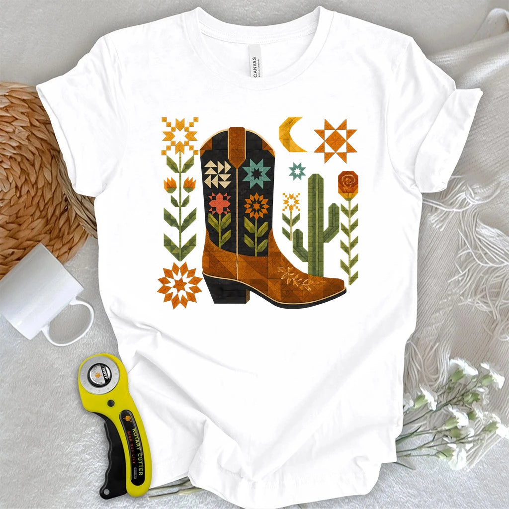 Patchwork Cowboy Boot T-shirt