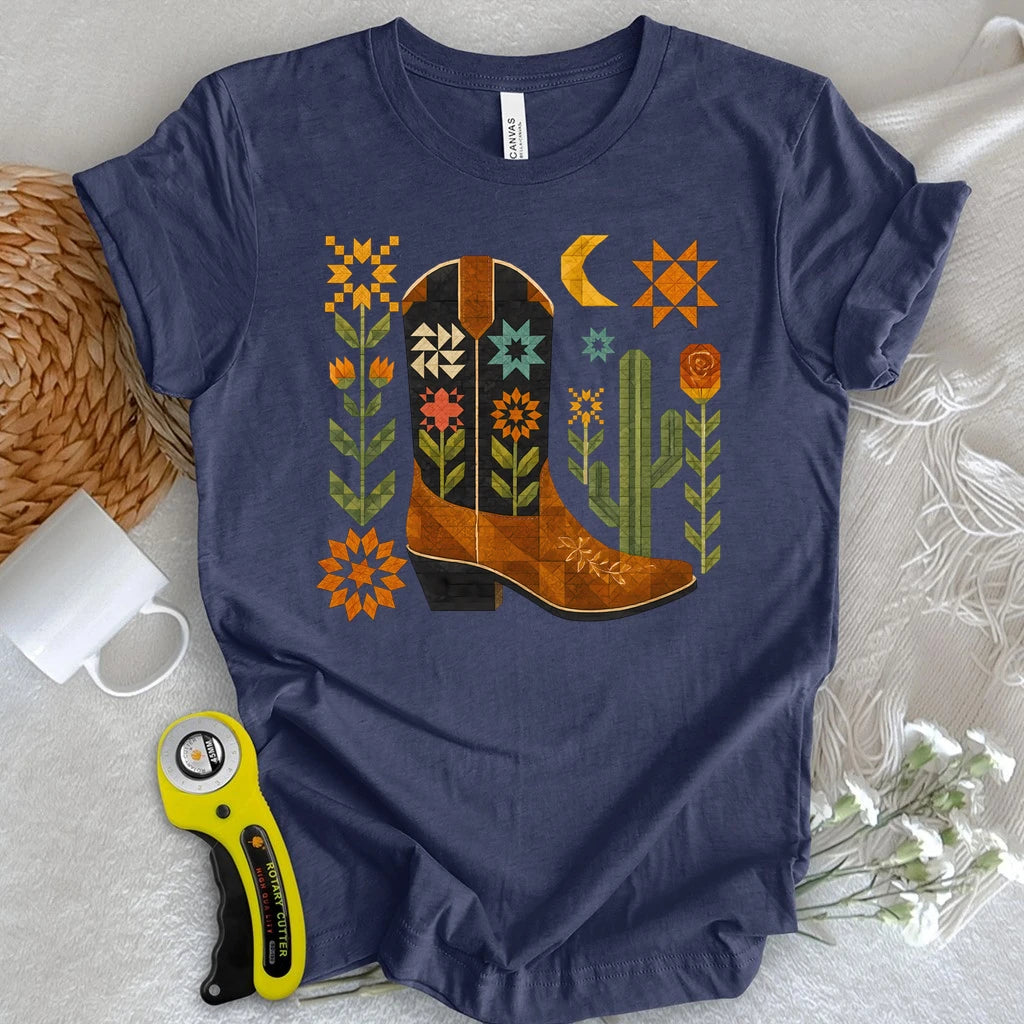 Patchwork Cowboy Boot T-shirt