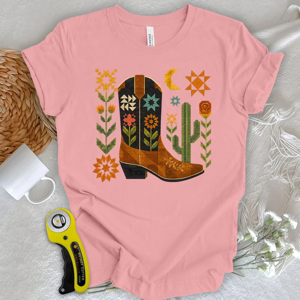 Patchwork Cowboy Boot T-shirt