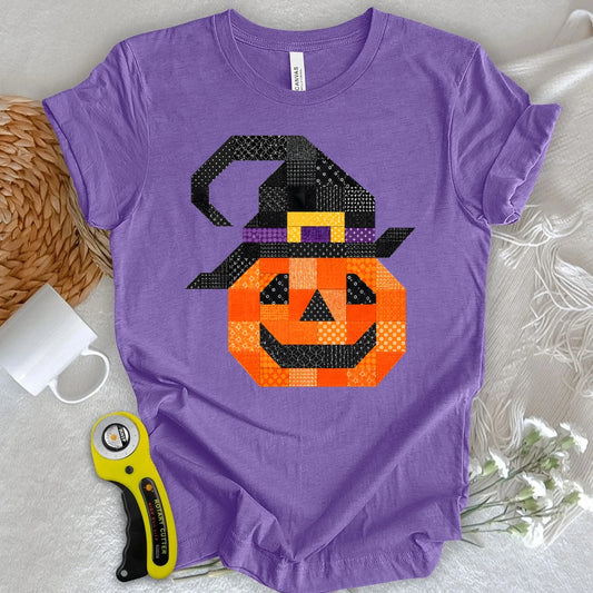 Patchwork Pumpkin Witch T-shirt