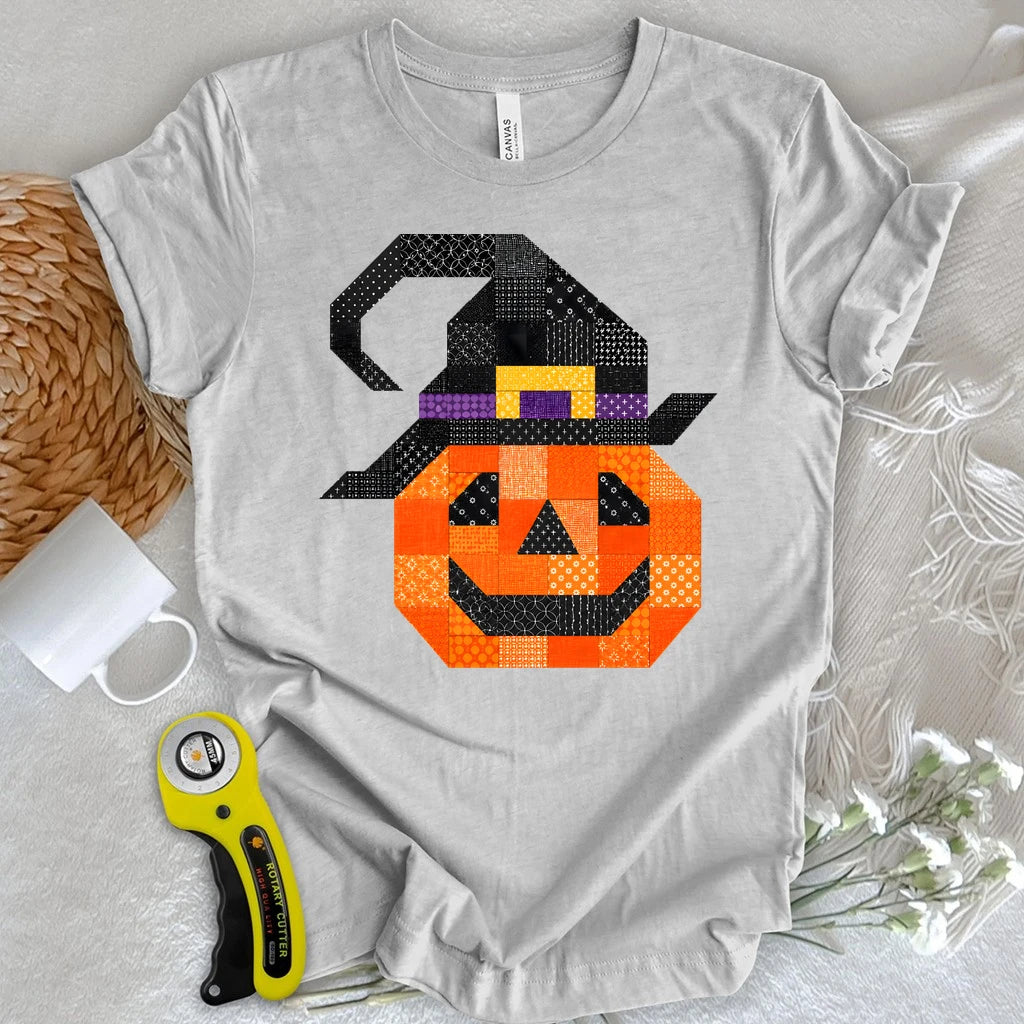 Patchwork Pumpkin Witch T-shirt