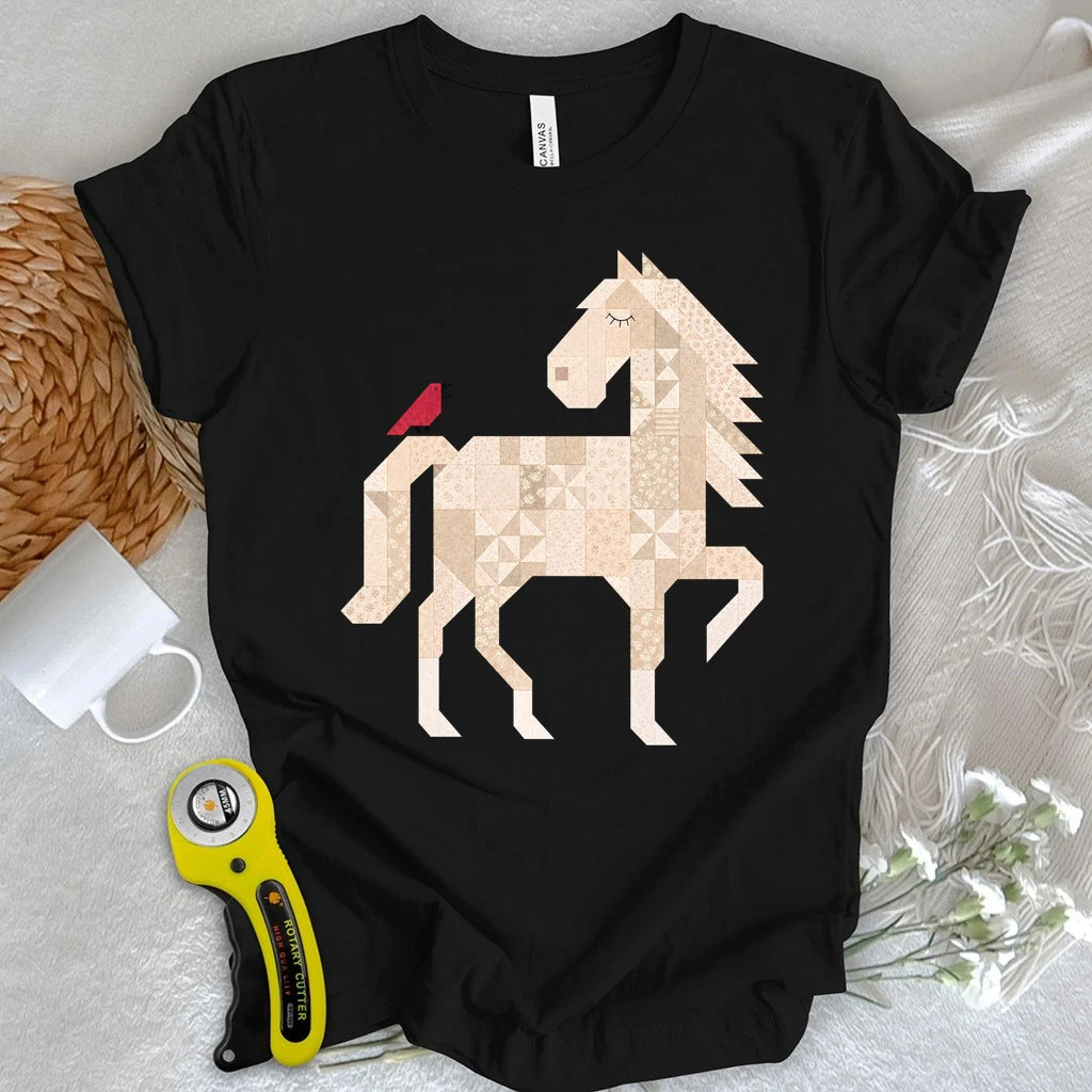 Patchwork Horse & Little Bird T-shirt