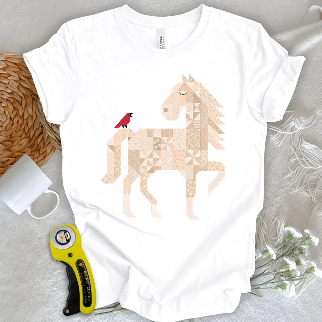 Patchwork Horse & Little Bird T-shirt