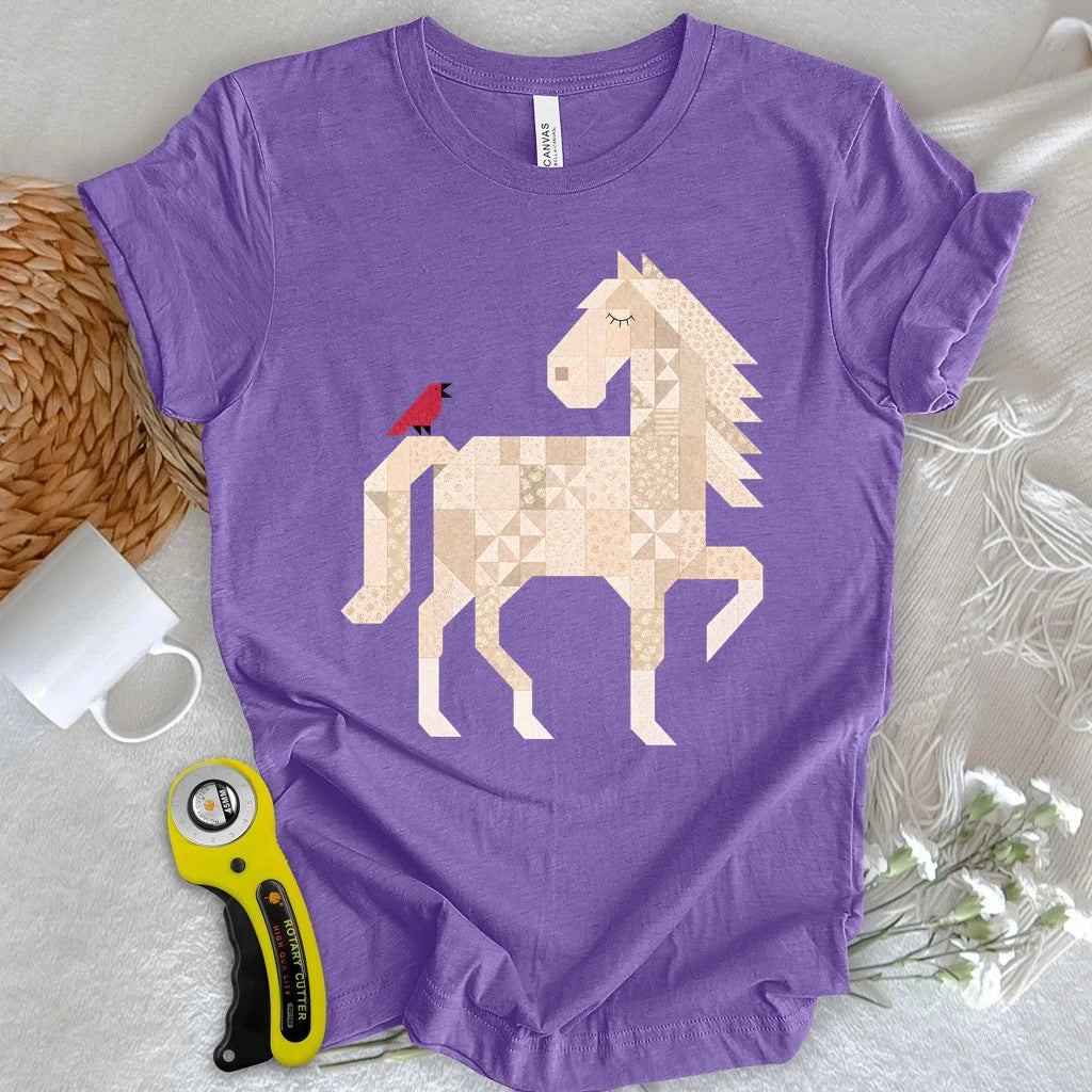 Patchwork Horse & Little Bird T-shirt
