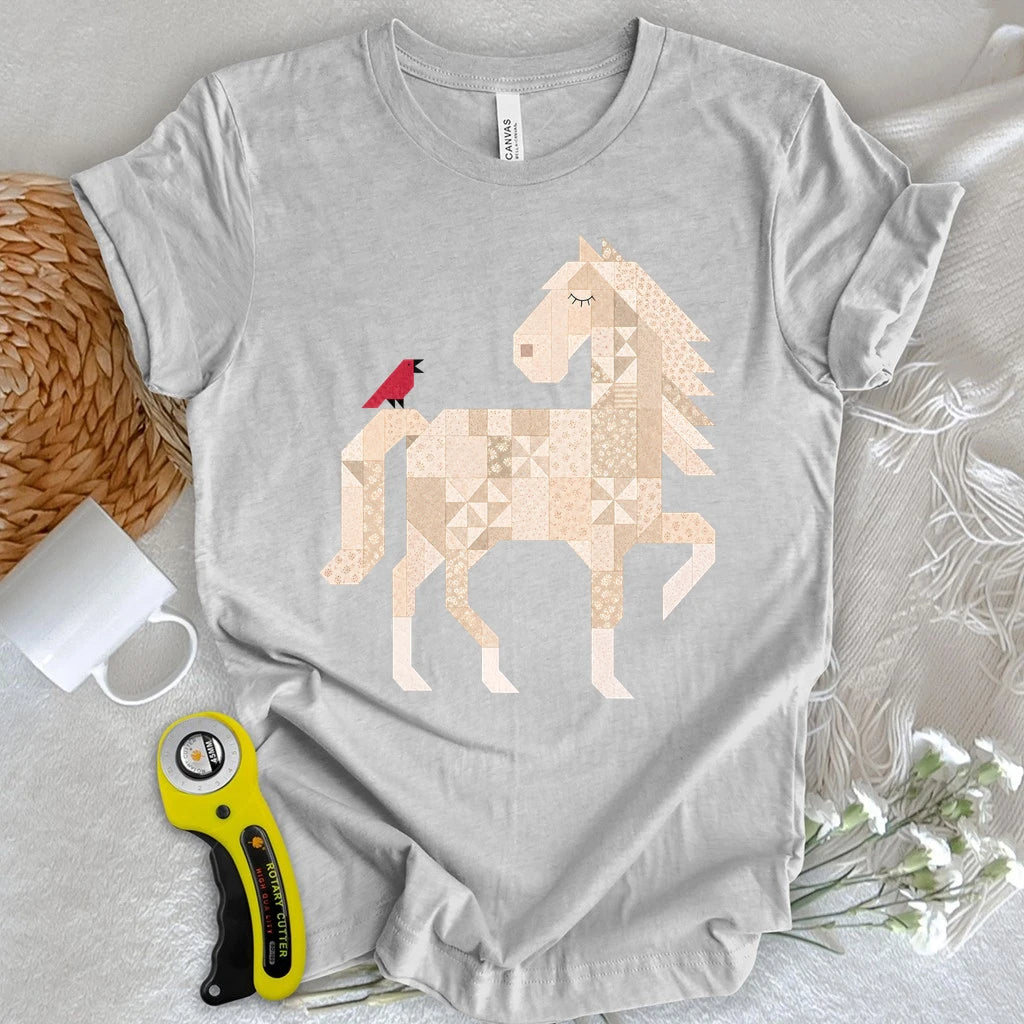 Patchwork Horse & Little Bird T-shirt
