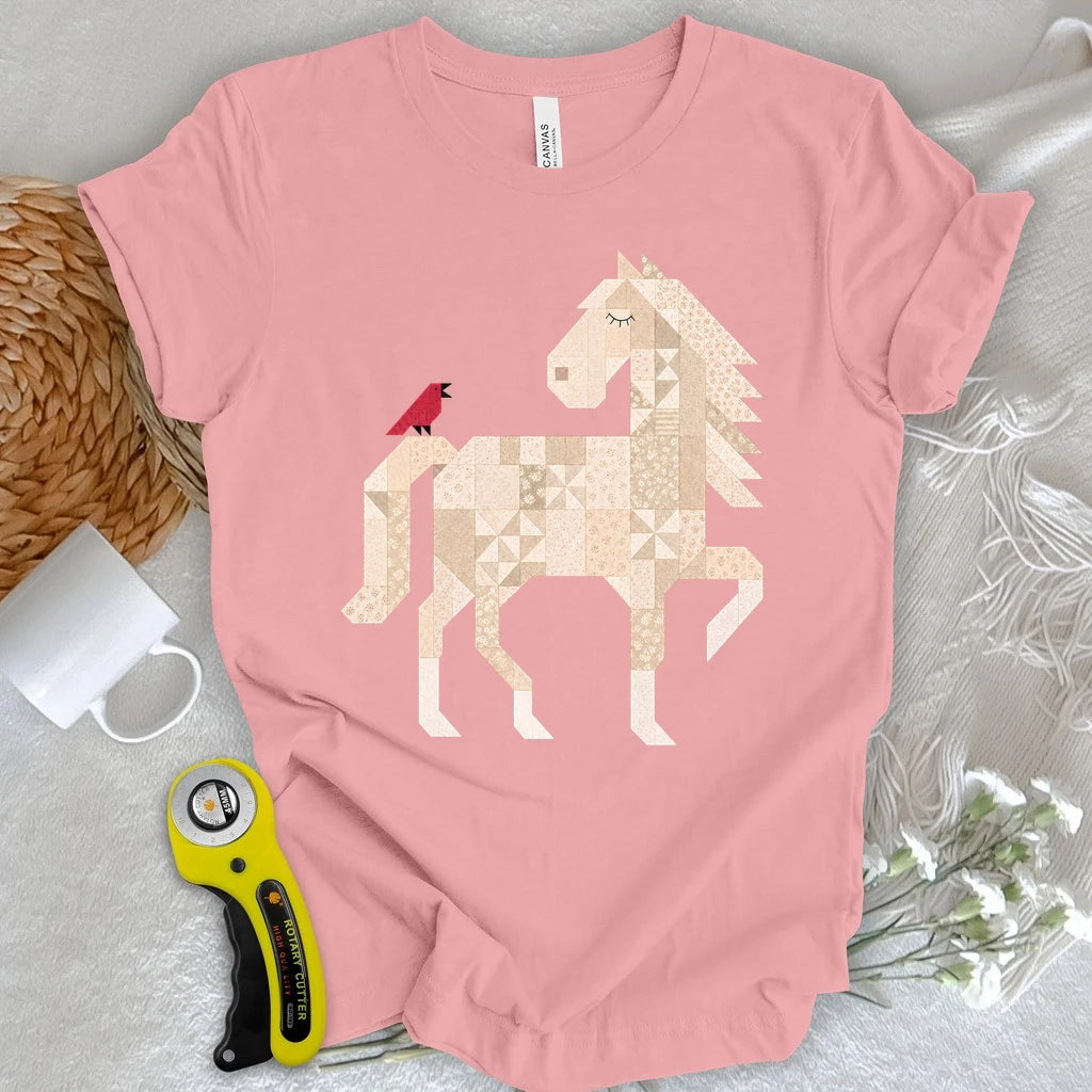 Patchwork Horse & Little Bird T-shirt