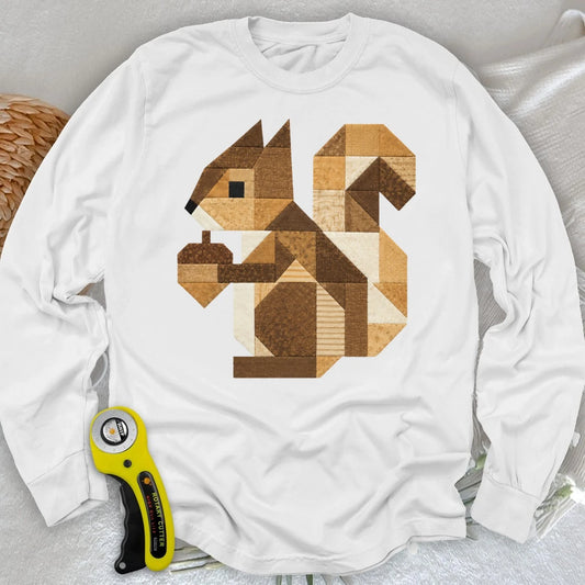 Patchwork Squirrel Long Sleeve T-shirt