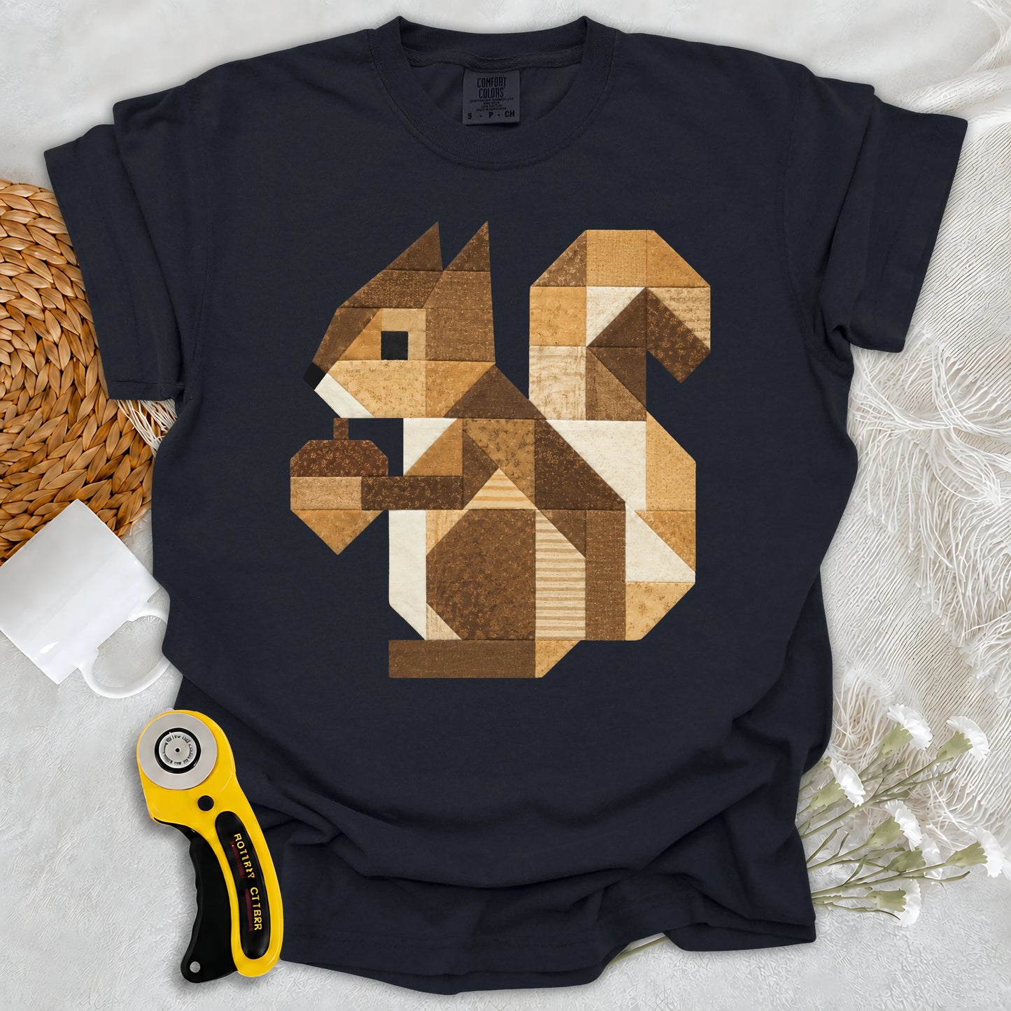 Comfort Colors Patchwork Squirrel T-shirt