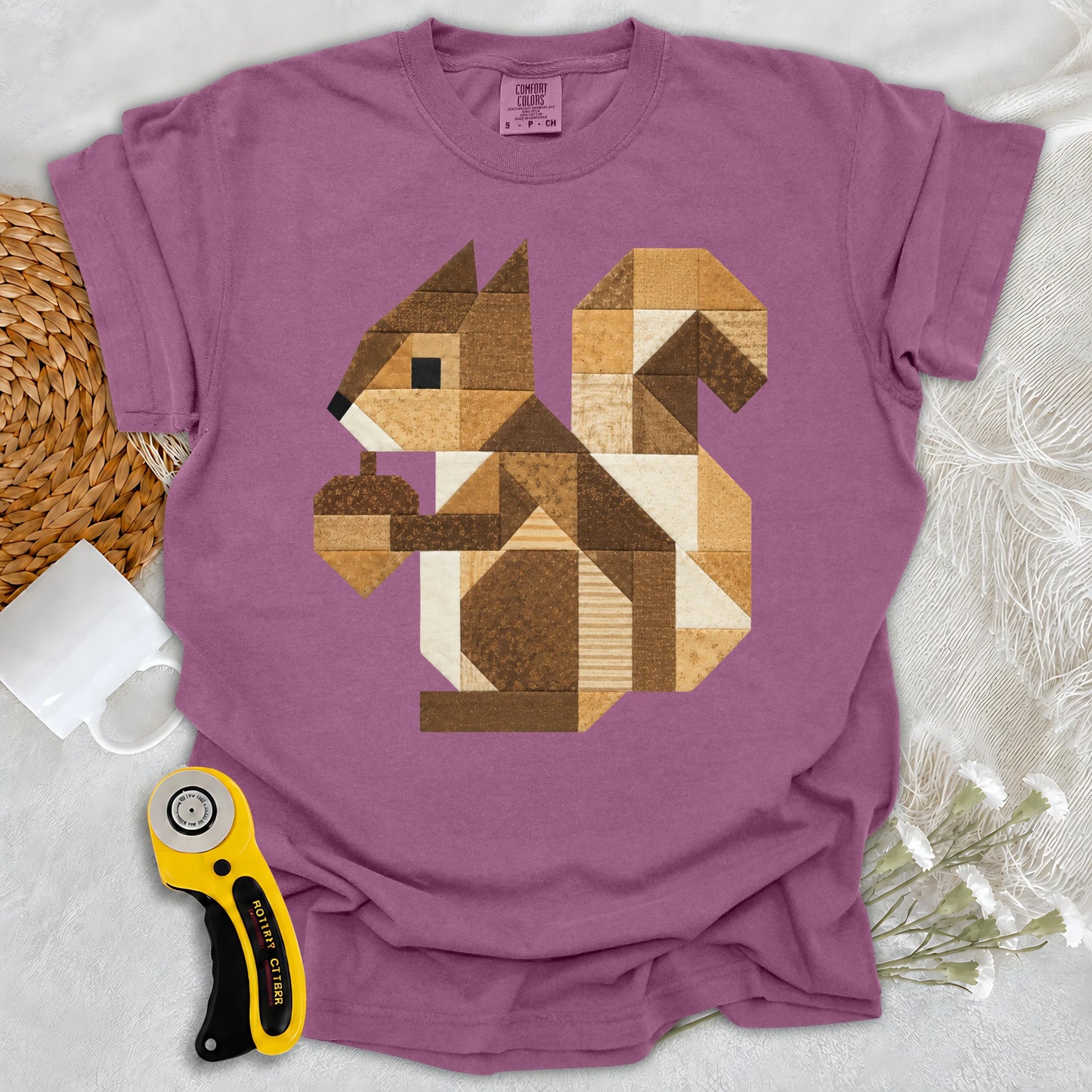 Comfort Colors Patchwork Squirrel T-shirt