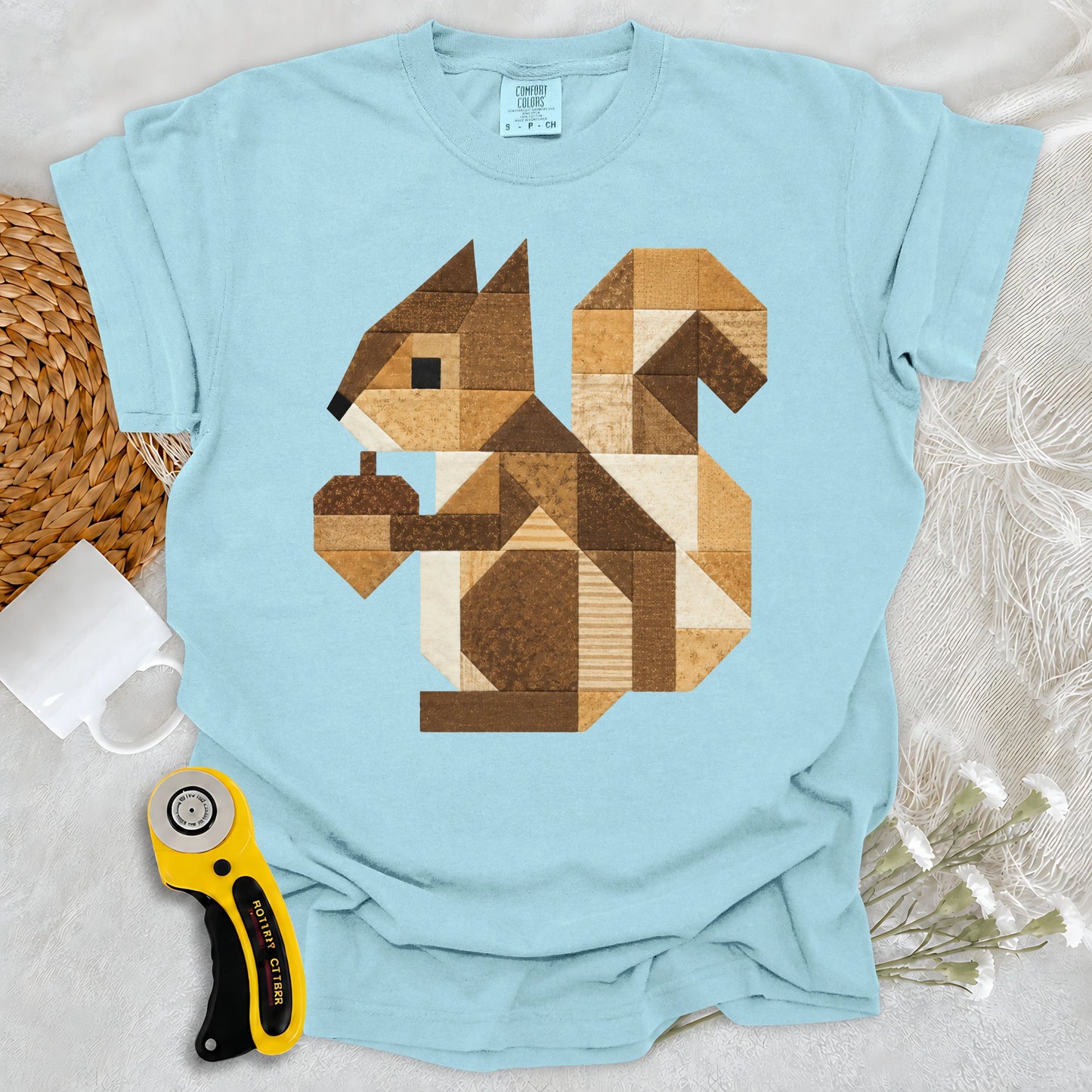 Comfort Colors Patchwork Squirrel T-shirt