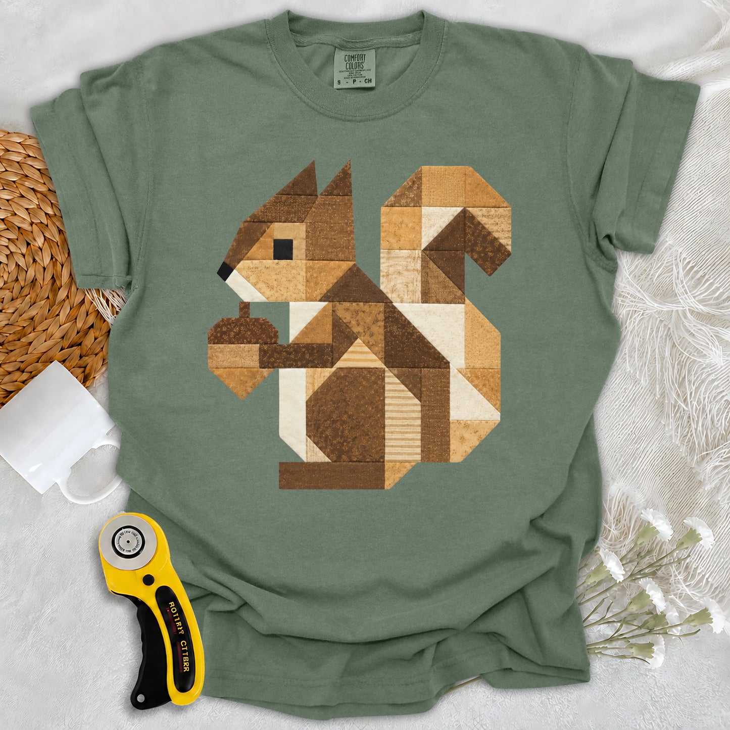 Comfort Colors Patchwork Squirrel T-shirt