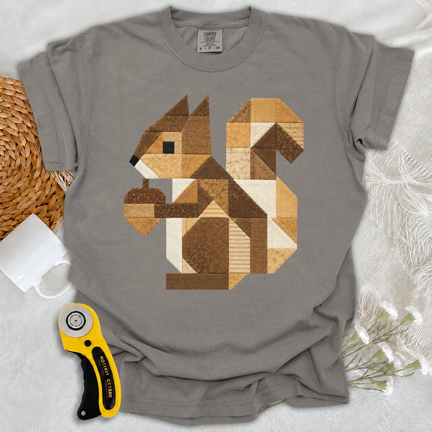 Comfort Colors Patchwork Squirrel T-shirt