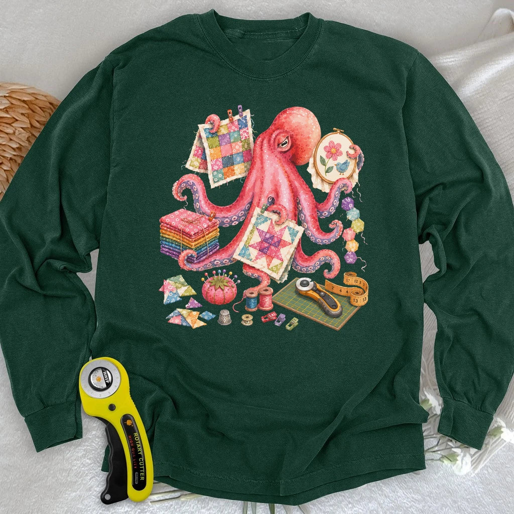 Too Many Quilts, Not Enough Arms Long Sleeve T-shirt