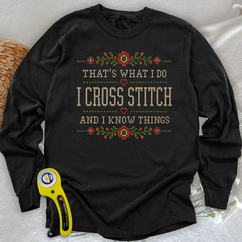 Cross Stitch & Know Things Long Sleeve T-shirt