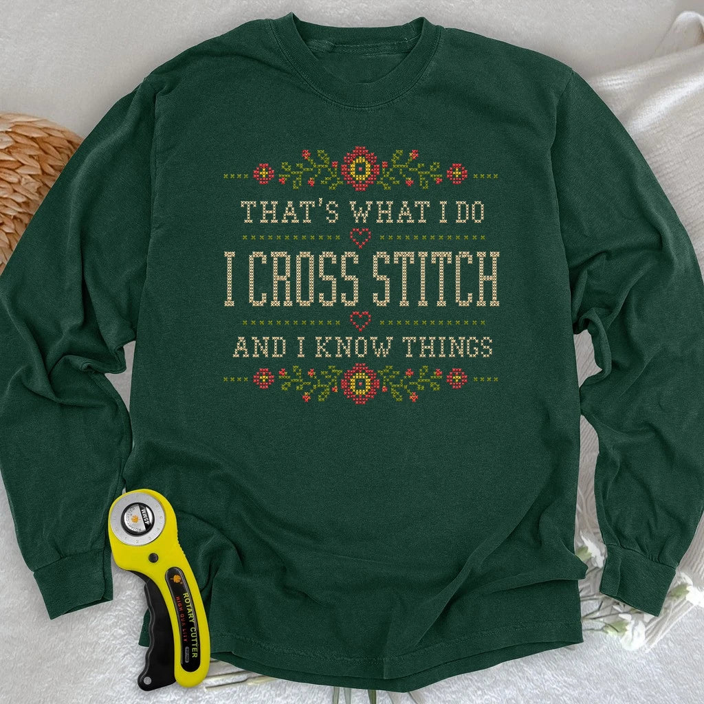 Cross Stitch & Know Things Long Sleeve T-shirt