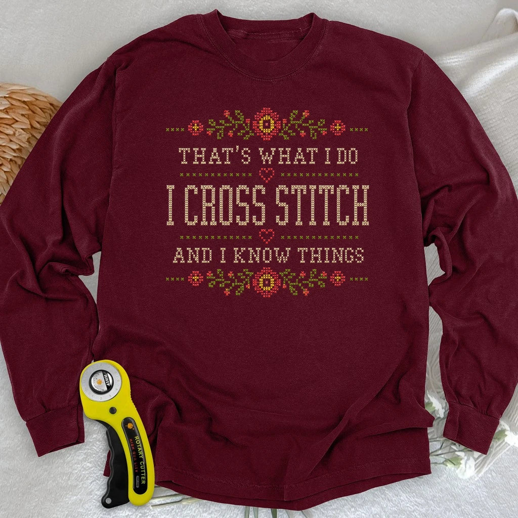 Cross Stitch & Know Things Long Sleeve T-shirt