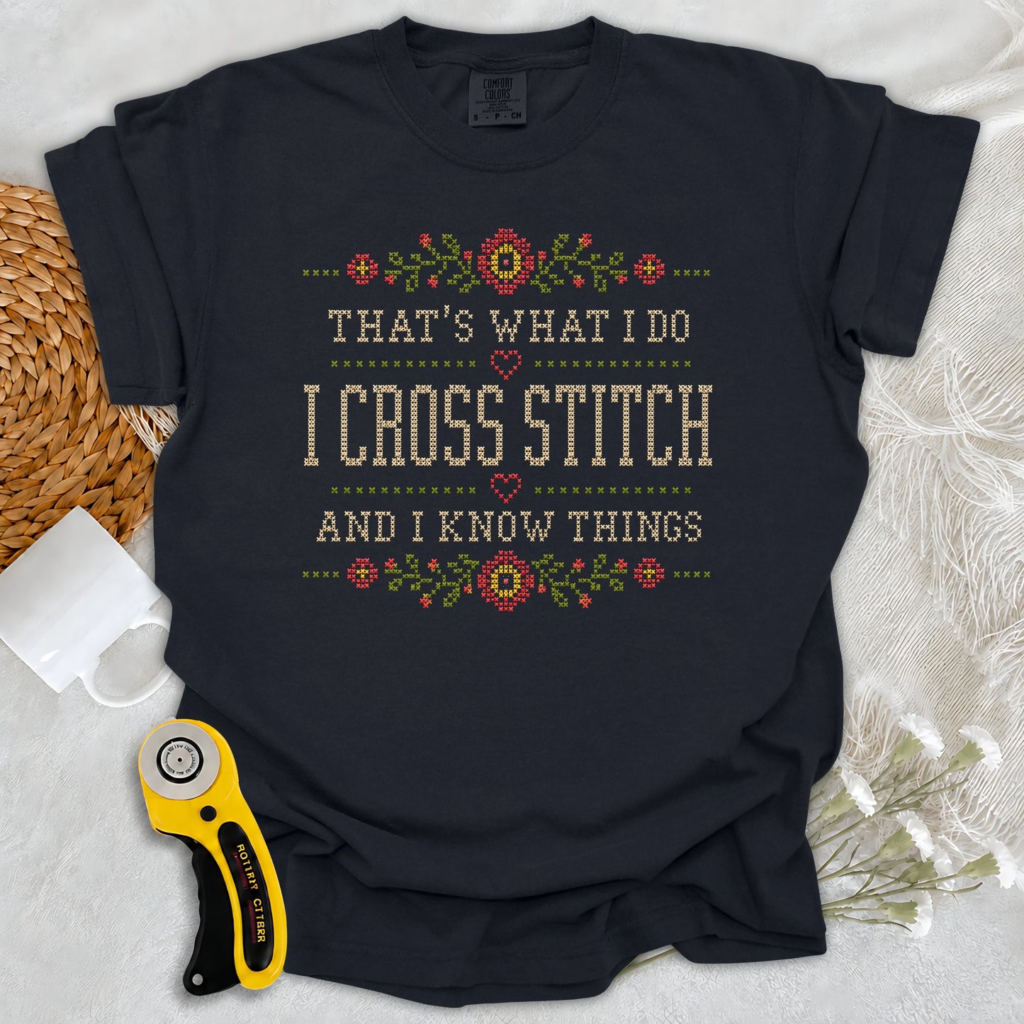 Comfort Colors Cross Stitch & Know Things T-Shirt
