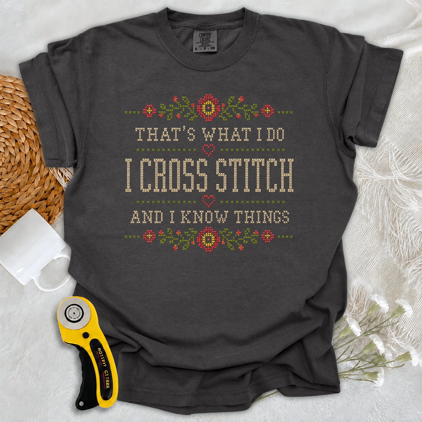 Comfort Colors Cross Stitch & Know Things T-Shirt
