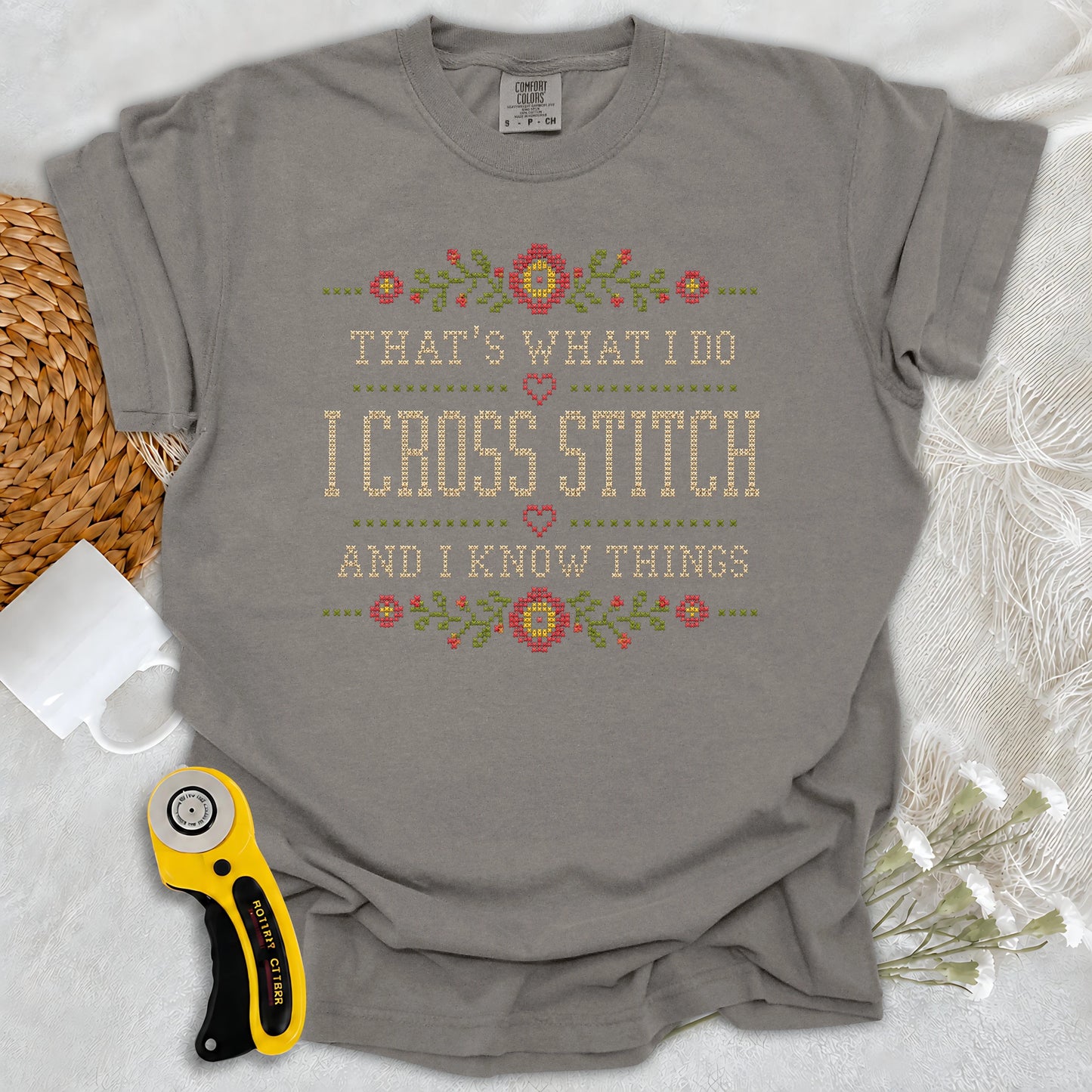 Comfort Colors Cross Stitch & Know Things T-Shirt