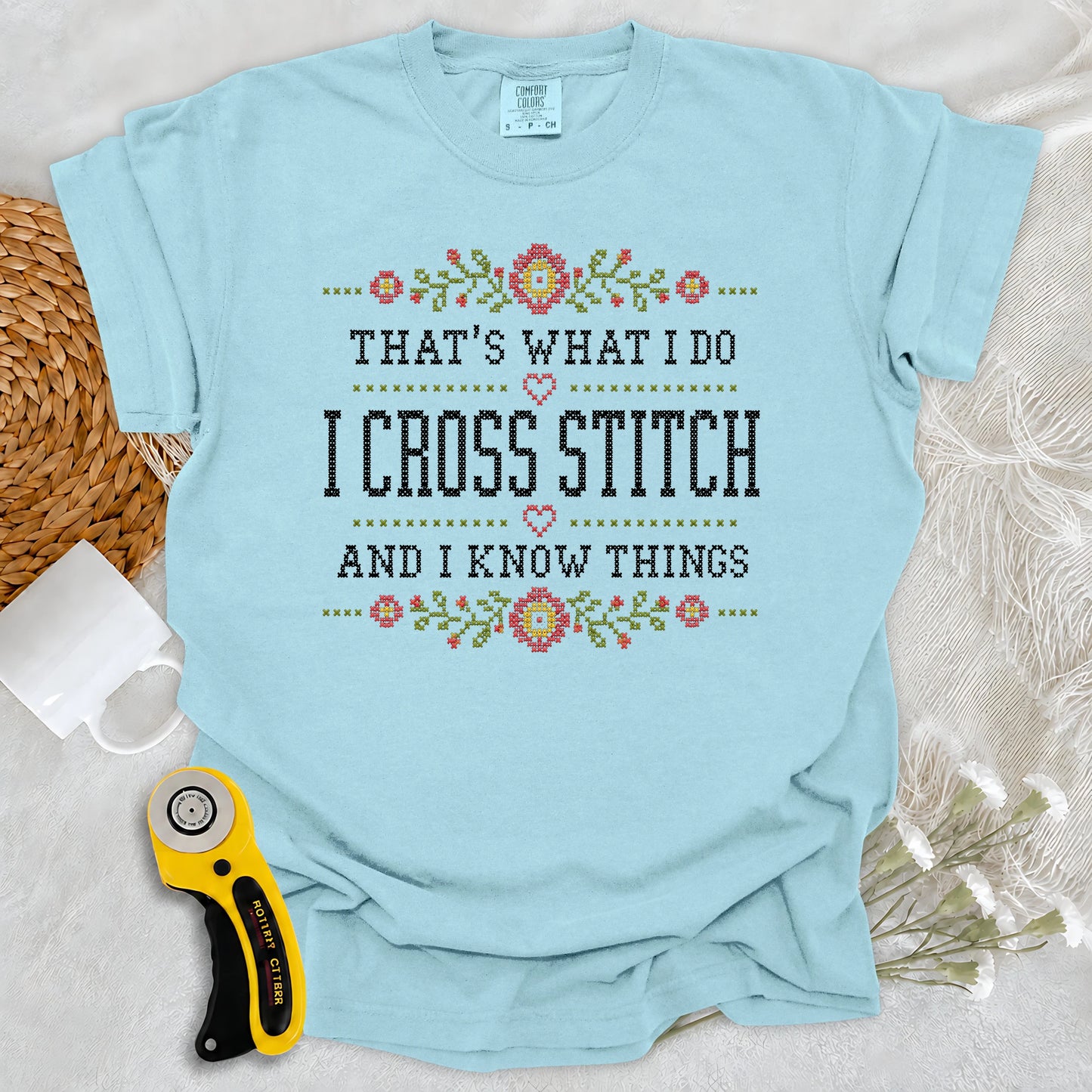 Comfort Colors Cross Stitch & Know Things T-Shirt