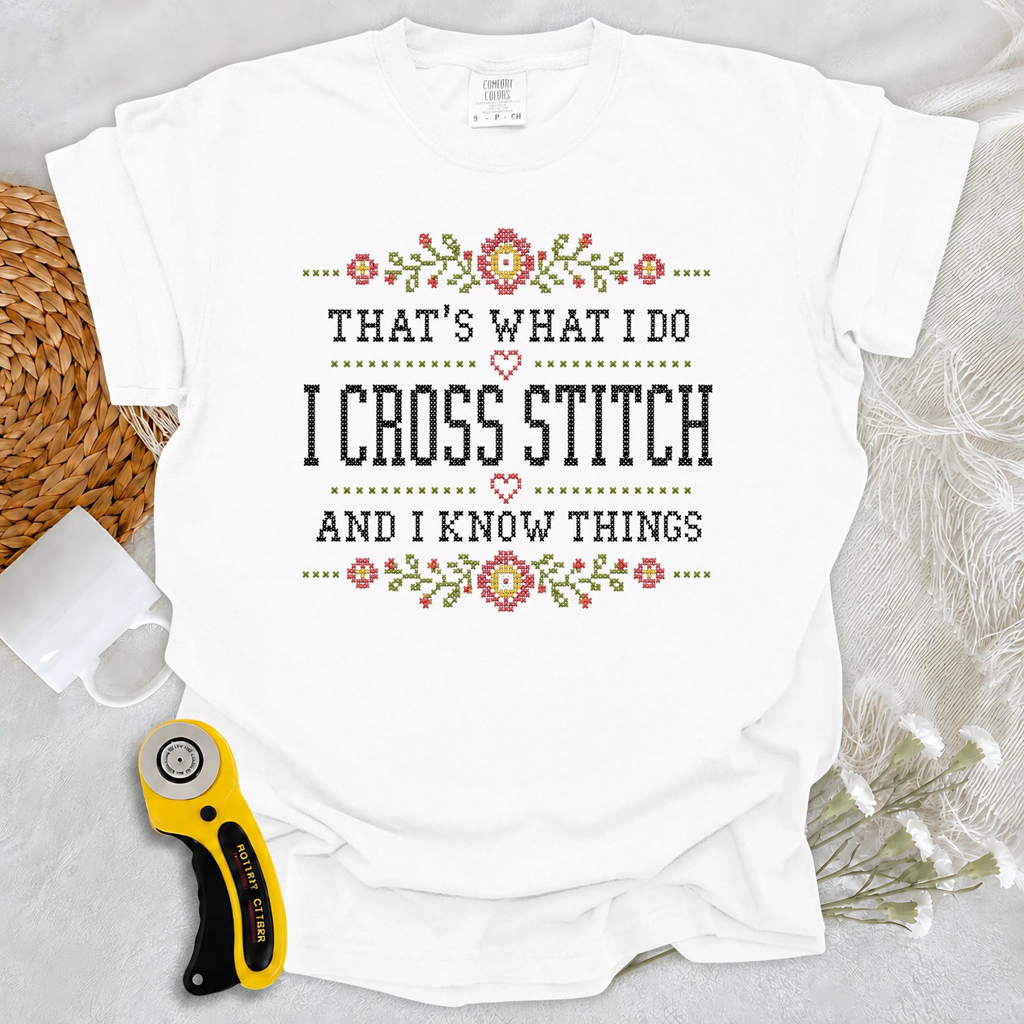 Comfort Colors Cross Stitch & Know Things T-Shirt