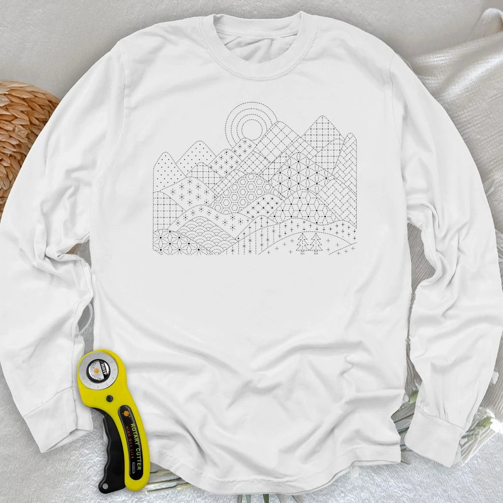 Sashiko Moutain Long Sleeve T-shirt
