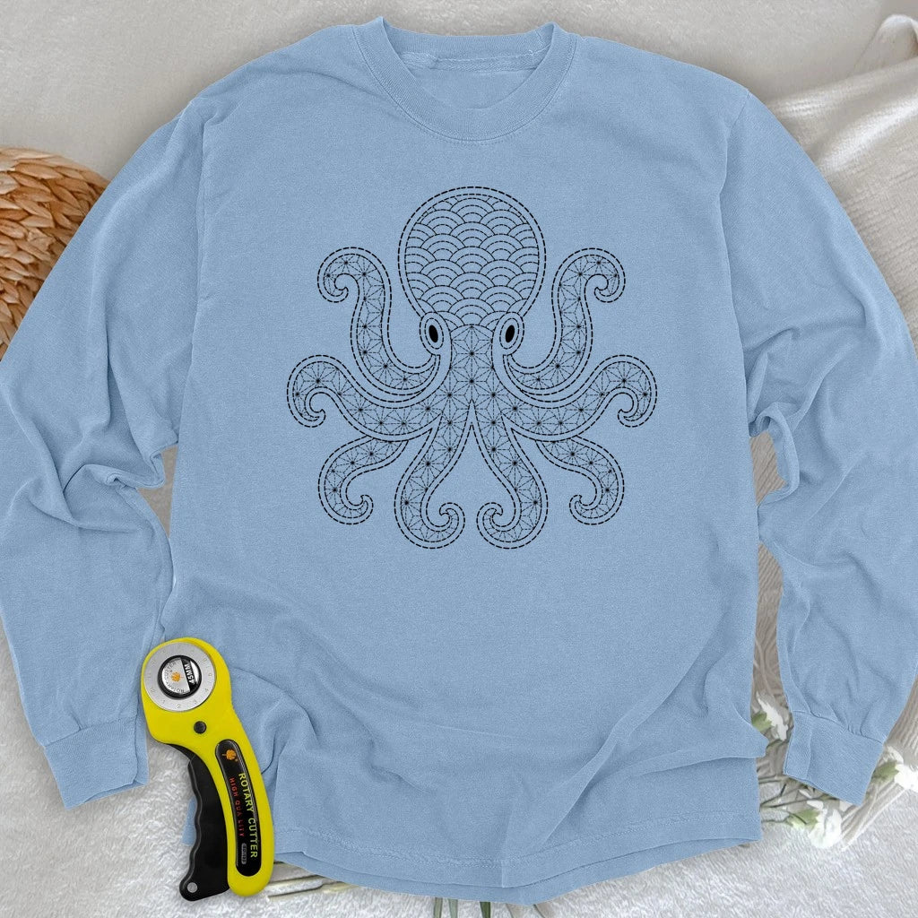 Sashiko Octopus Long Sleeve T-shirt