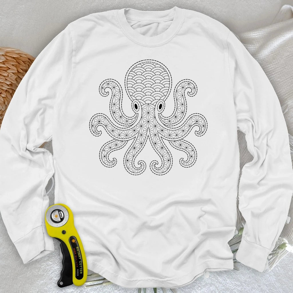 Sashiko Octopus Long Sleeve T-shirt
