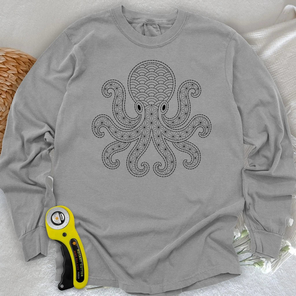 Sashiko Octopus Long Sleeve T-shirt