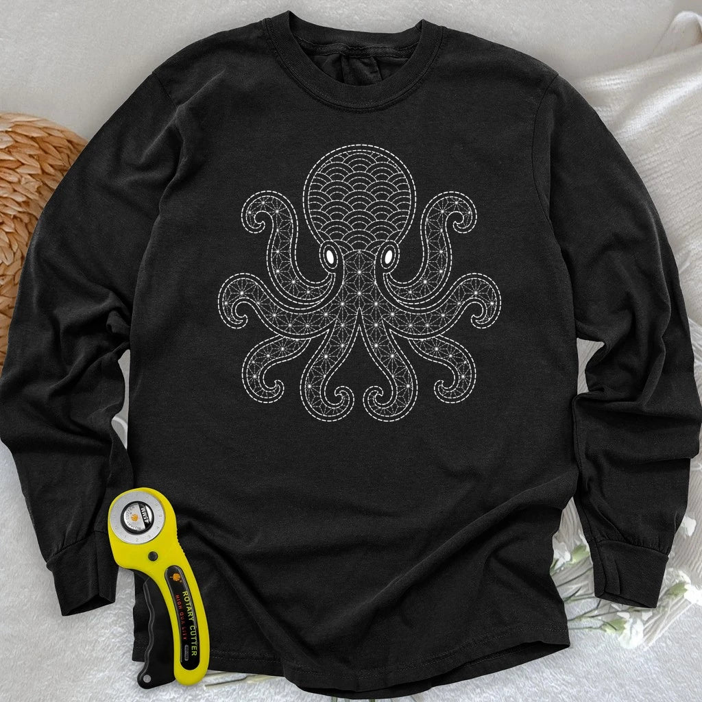 Sashiko Octopus Long Sleeve T-shirt