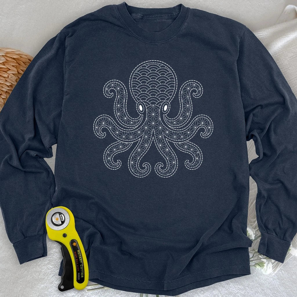 Sashiko Octopus Long Sleeve T-shirt