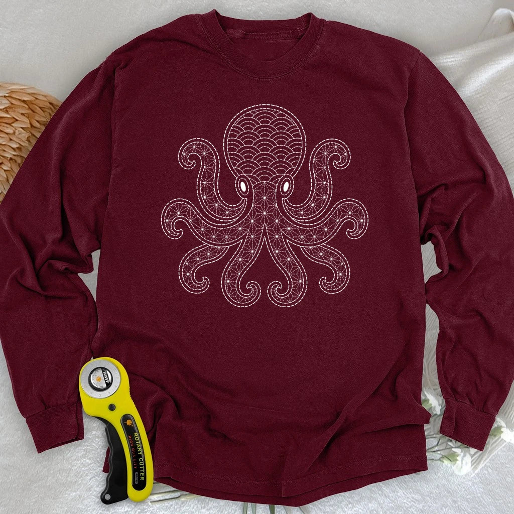 Sashiko Octopus Long Sleeve T-shirt