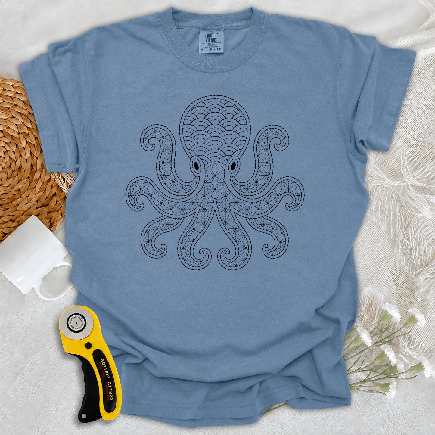 Comfort Colors Sashiko Octopus T-shirt