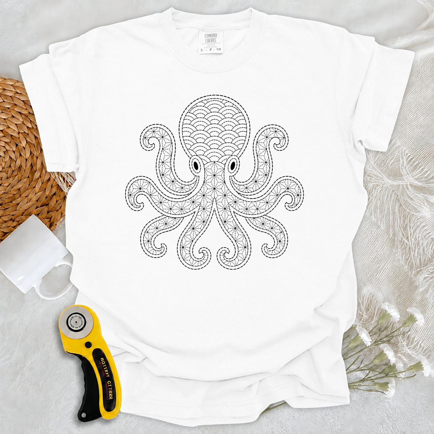 Comfort Colors Sashiko Octopus T-shirt