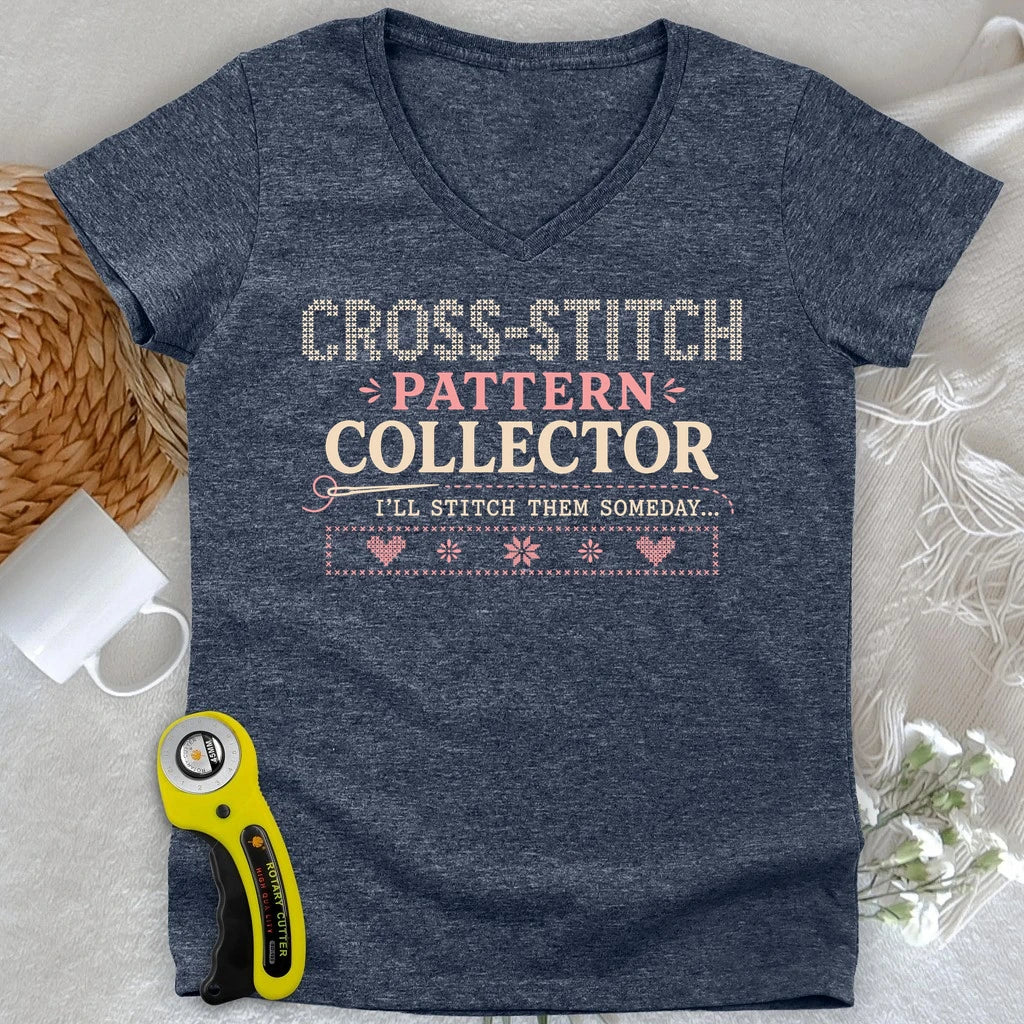 Cross-Stitch Collector Lady V-neck