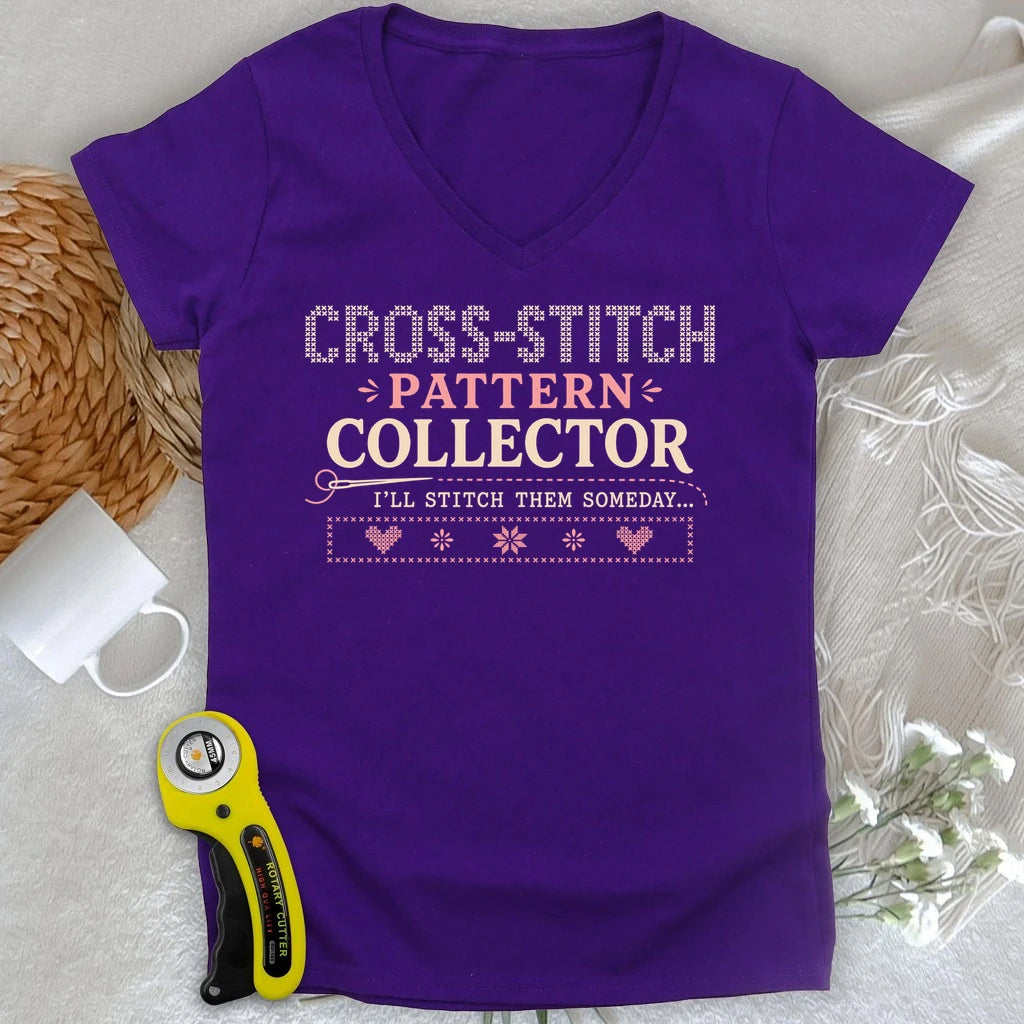 Cross-Stitch Collector Lady V-neck