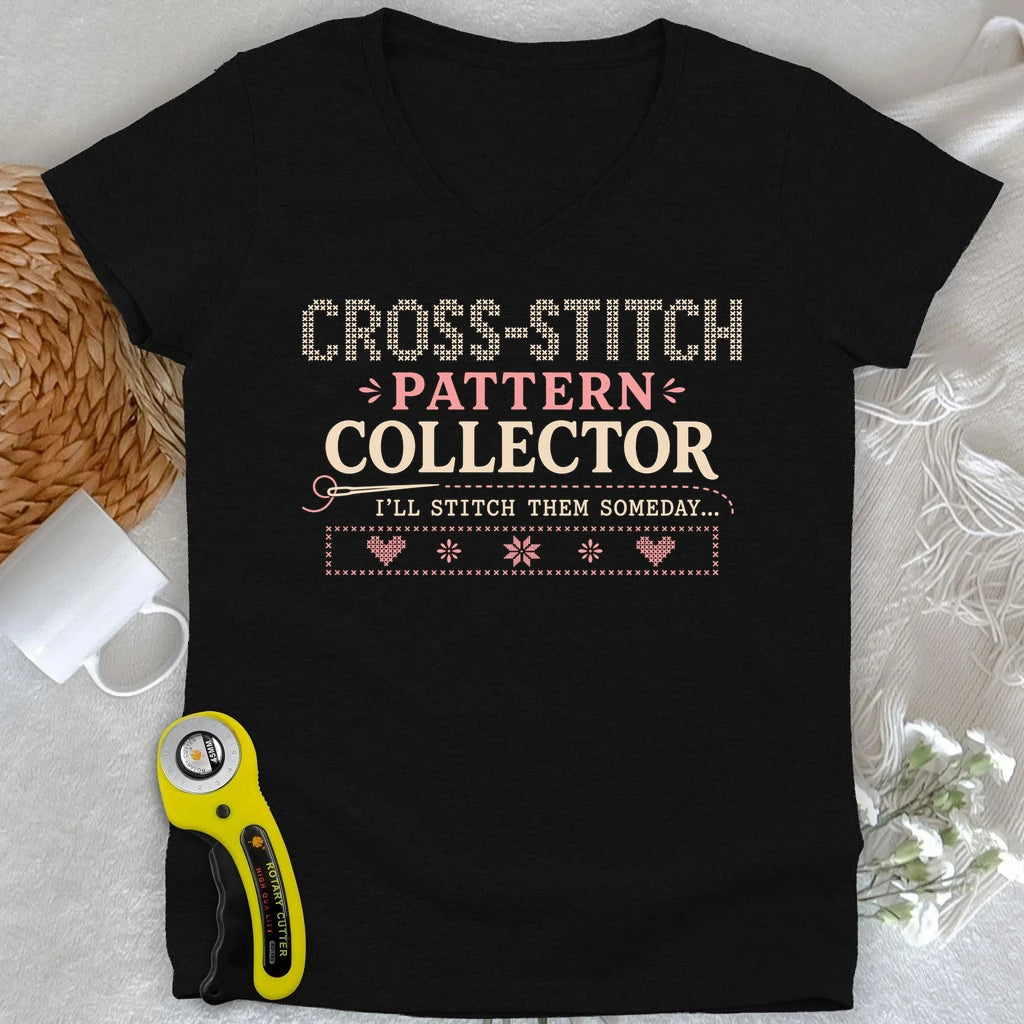 Cross-Stitch Collector Lady V-neck