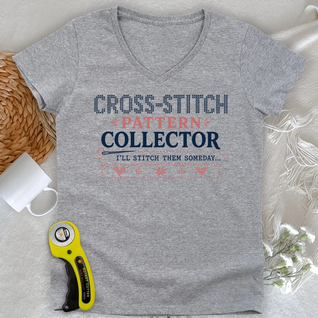 Cross-Stitch Collector Lady V-neck