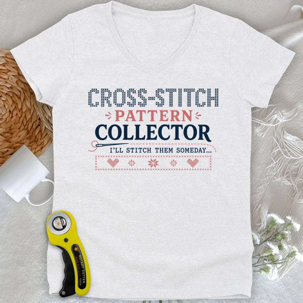 Cross-Stitch Collector Lady V-neck