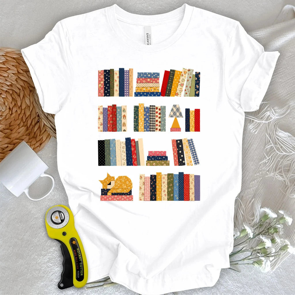 Patchwork Bookshelf T-shirt